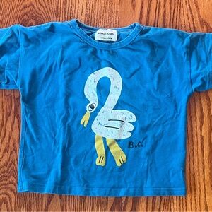 Bobo Choses Teal Shirt with Swan Graphic